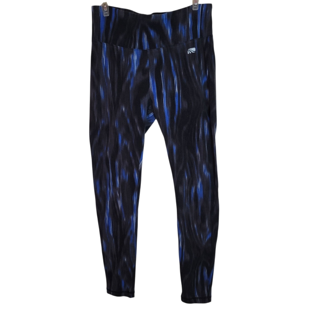 MARIKA Womens Black and Blue Patterned Leggings SIZE(M)